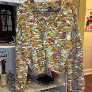 Wild Fable Cropped Rhinestone Button Front Cardigan M